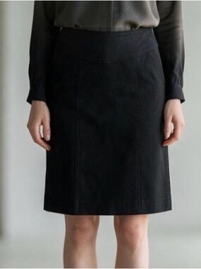 Banana Republic Size 4 Black Stretch Tailored Career Work Pencil Skirt Pockets